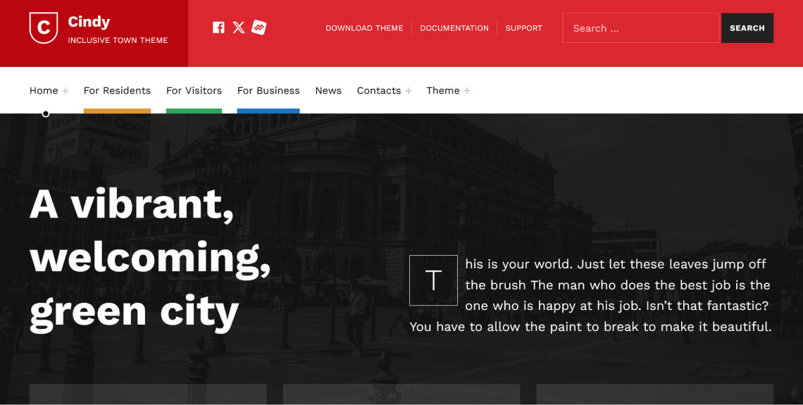 Screenshot of the Cindy theme.